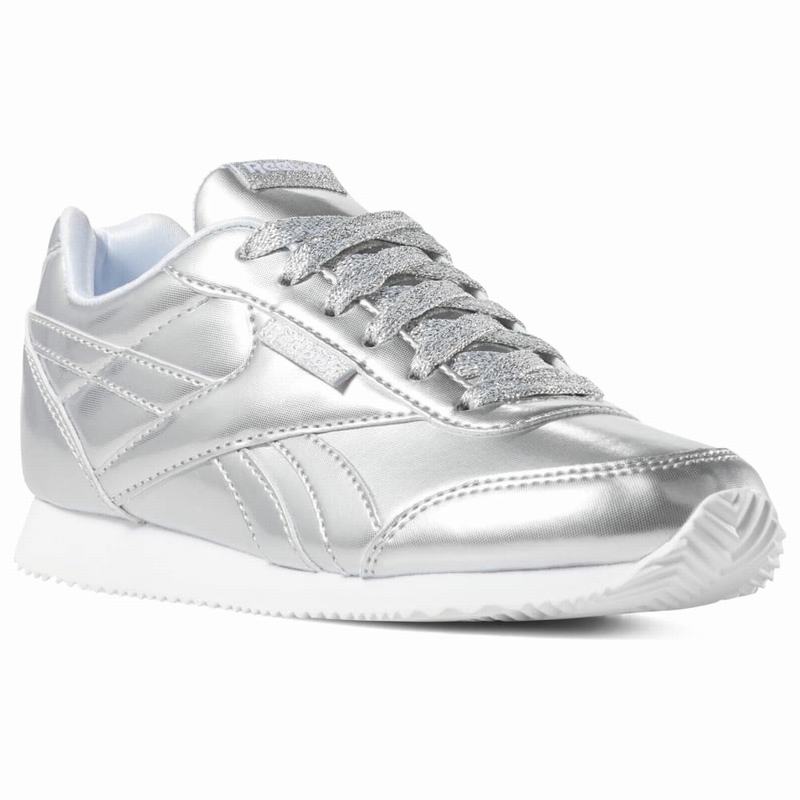 Reebok Royal Classic Jog 2 Tenisky Dievcenske - Strieborne/Biele OV2509YQ